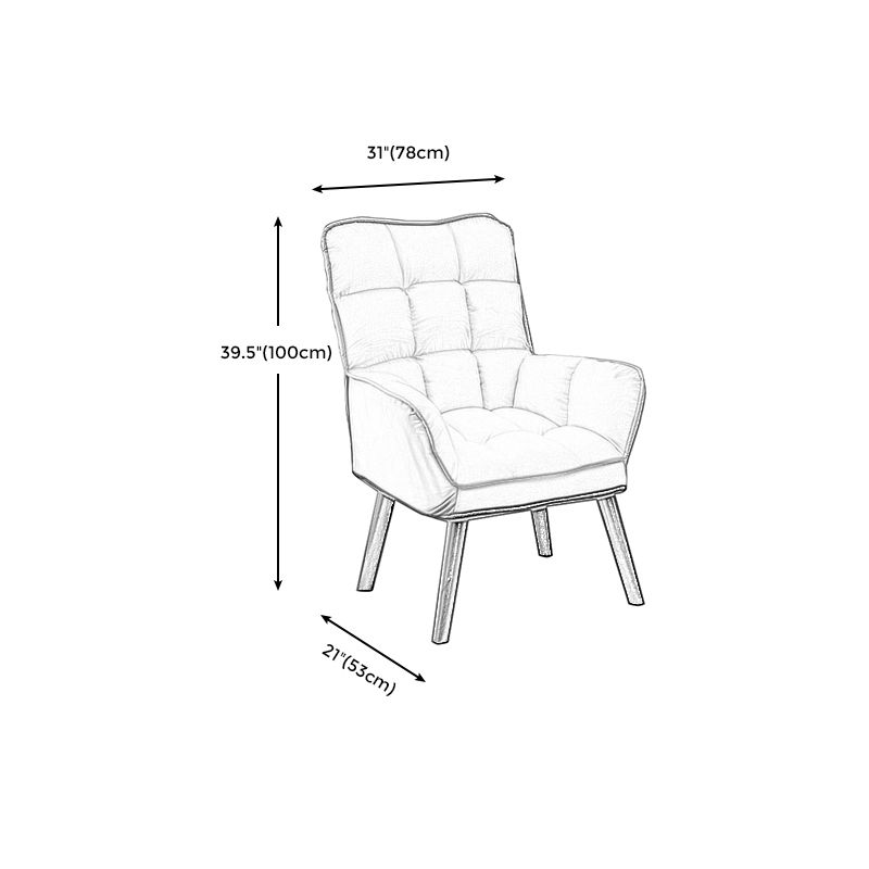 PU Leather Arm Chair 30.70" L x 20.86" W x 39.37" H Biscuit Back Accent Armchair