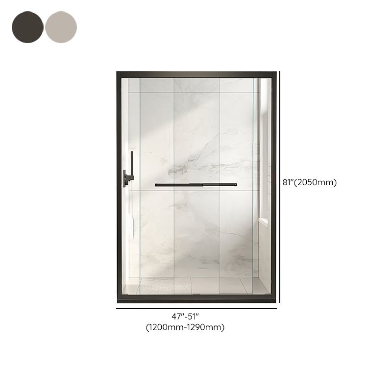 Single Sliding Semi-Frameless Shower Door Silver Clear Shower Doors