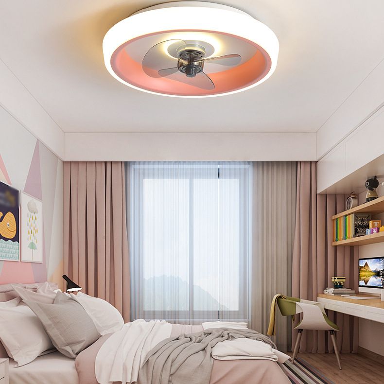 3 Klingen runde Deckenventilator Beleuchtung Nordisches Acrylschlafzimmer LED -LED -LED -Leuchte Leuchte
