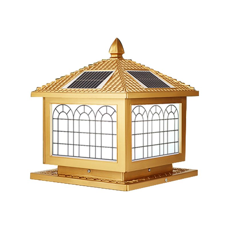 Contemporary LED Pillar Light Household Solar Lighting Fixture for Garden