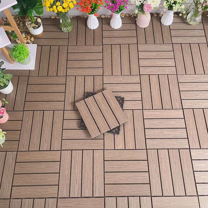Water-resistant Deck Plank Stripe Composite Square Outdoor Floor Board Patio