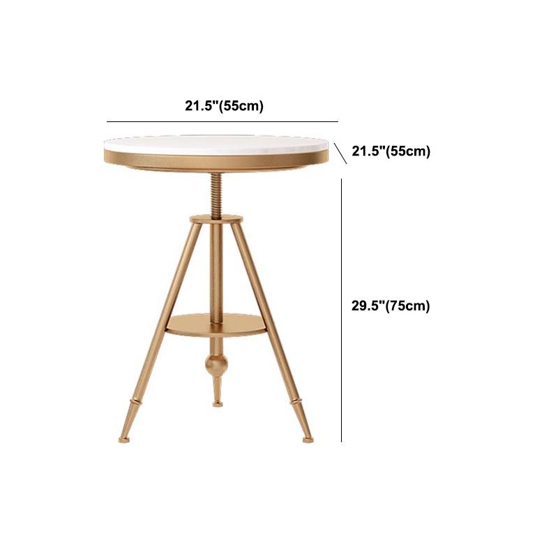 Traditional Luxury Round Dining Table Marble Top Table with Gold Metal Base