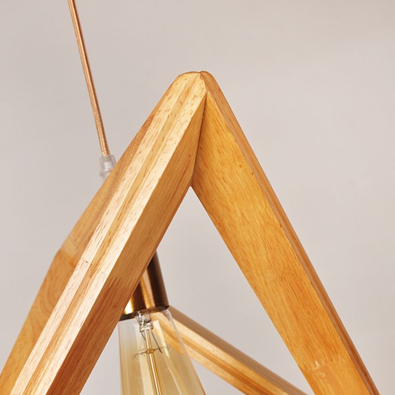 Dreiecks-Esszimmer Suspension anheizt helles Holz 1-Licht minimalistische Deckenbehandlung