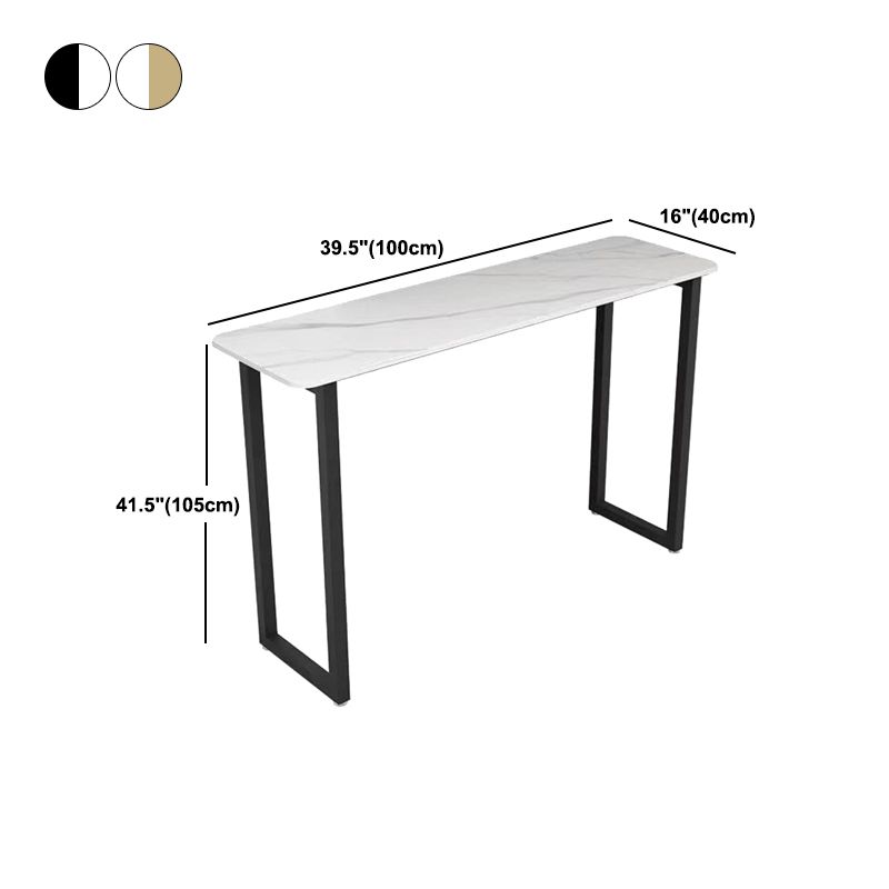 Traditional Luxury Stone Bar Table Rectangle Bar Dining Table with Sled Base