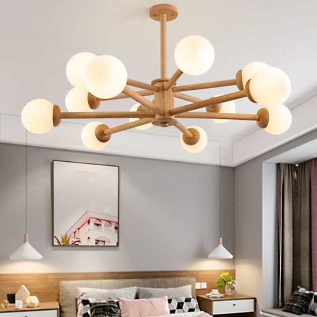 Original Wood Molecular Styling Chandelier Modern Simplicity Style Living Room Lighting Fixture