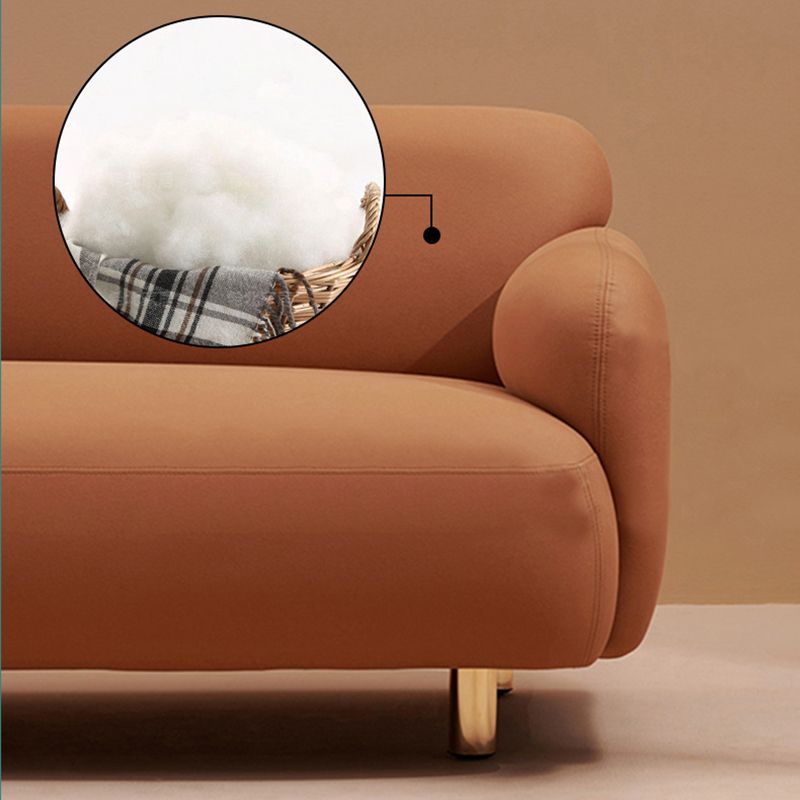 Recessed Arm Sofa Mid-century Modern 3-Seater Faux Leather Sofa