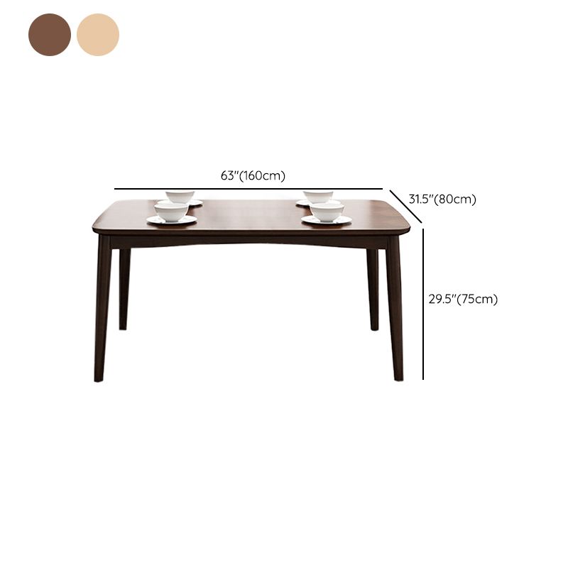 Rectangle Wood Dining Table Contemporary Dinner Table with 4 Legs