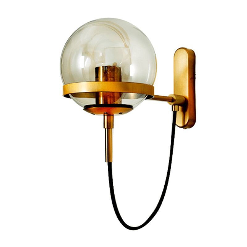 Modern Minimalist Style Globe Wall Lighting Ideas Glass 1 Light Wall Lamps for Living Room