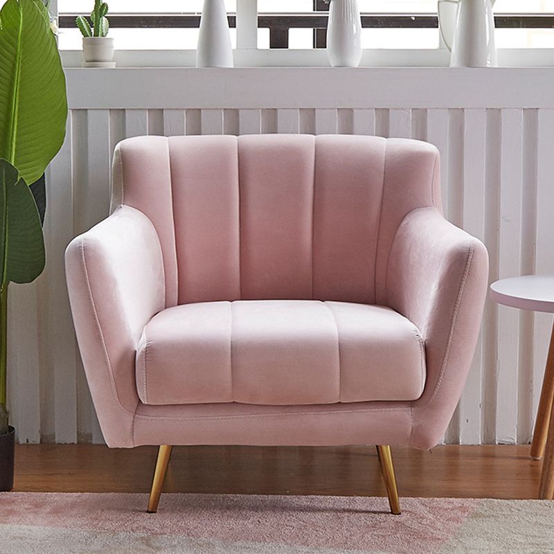 Contemporary Velvet Square Arm Sofa Green/Blue/Pink Settee with Tight Back