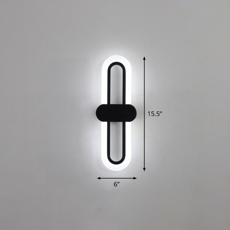 Hedendaagse langwerpige LED -muurverlichting Acryl Acryl Woonkamer SCONCE LICHTBELEMING IN ZWART