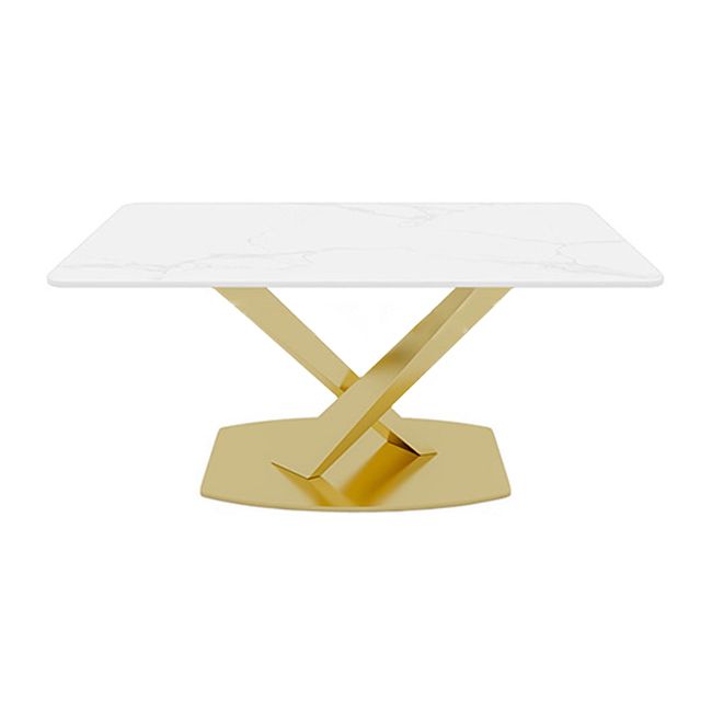 Table à manger en pierre frittée Guéridon de luxe traditionnel avec cadre doré