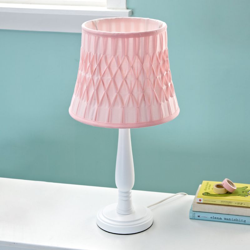 Macaron Barrel Shape Lettura Libro Light Wood 1 Lambola lampada da comodino in rosa/viola/verde