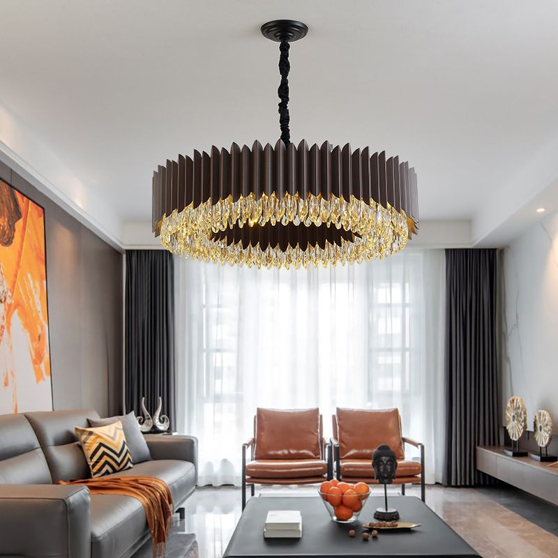 Chandelier de cristal rond