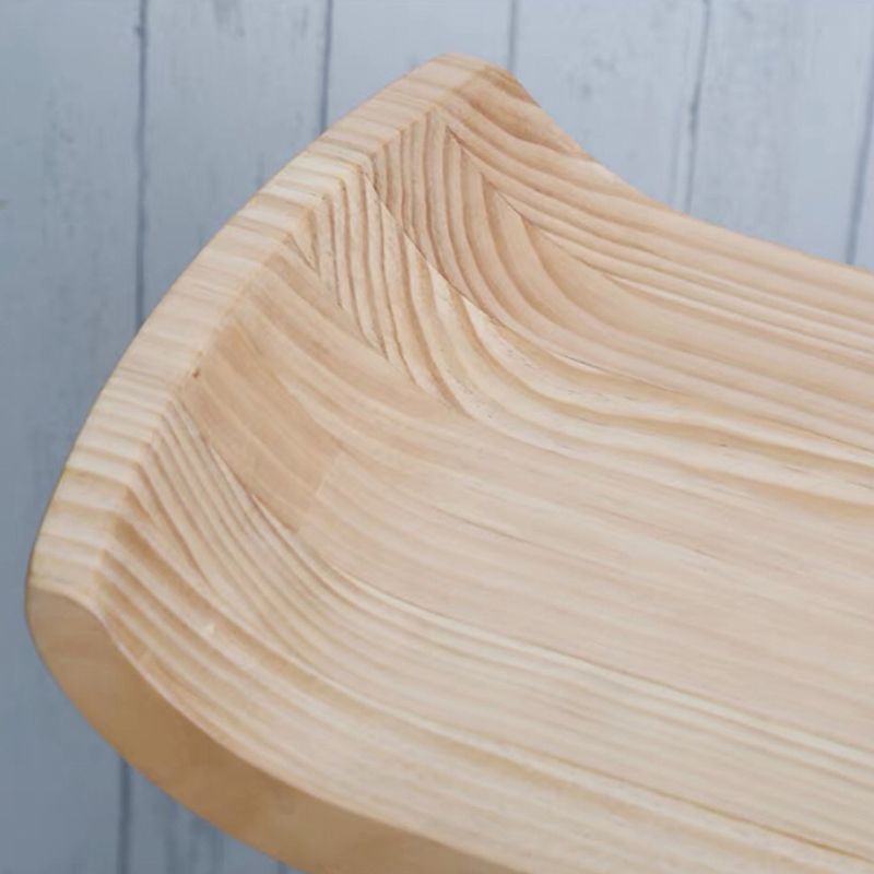 Modern Solid Wood Bar Chair Armless Bar Stool with Wooden Footrest