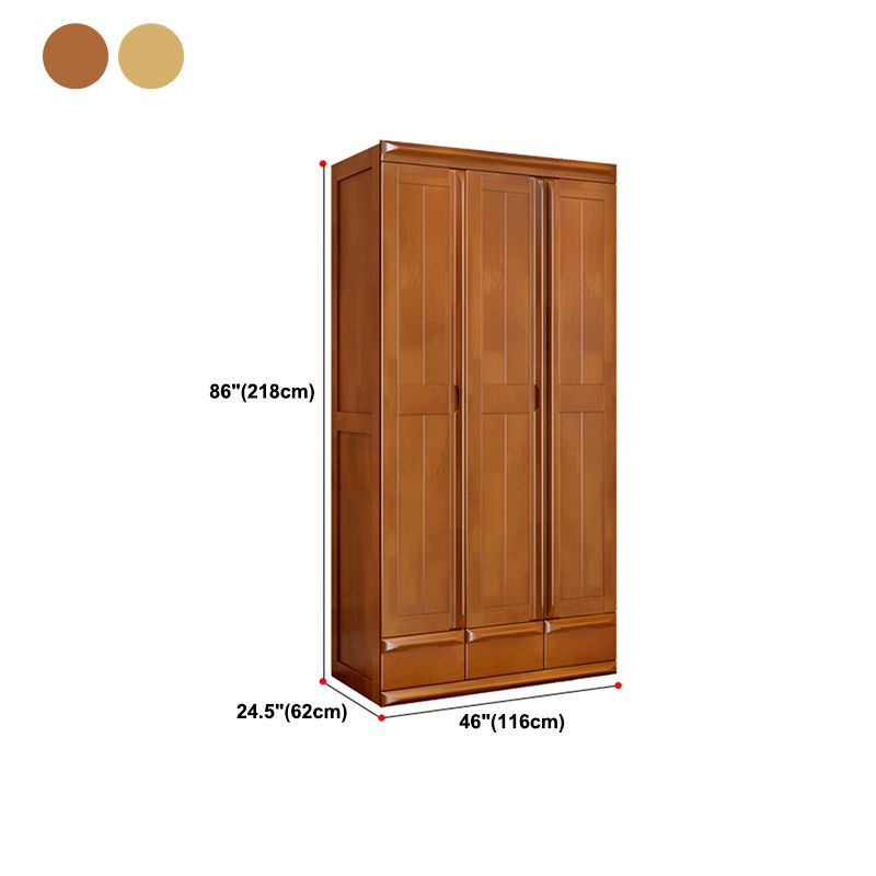 Rubberwood Wardrobe Cabinet With Drawer Traditional Wardrobe Closet