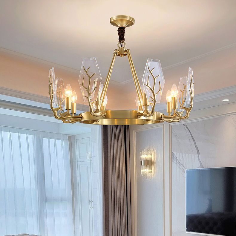 Deer Antler Metal Chandelier Light Fixture Vintage Living Room Chandelier Pendant Light