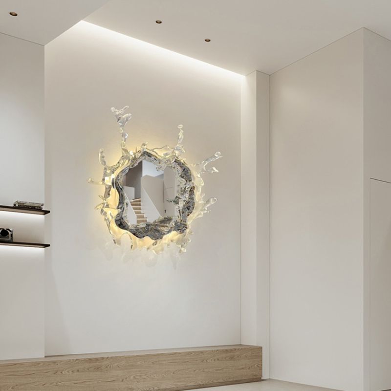 Modern Unique Shape Wall Mounted Light 1 Light Metal Flush Mount Wall Sconce