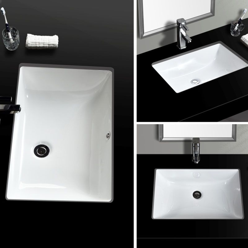 Contemporary Wash Stand Ceramic Metal Undermount Bathroom Sink