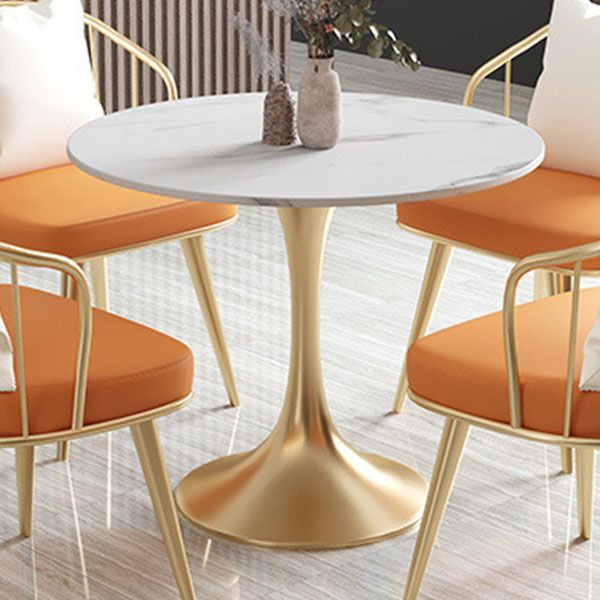 Glam Dinette Set with Metal Chairs 1/4/5 Pieces Glossy White Dining Table Set