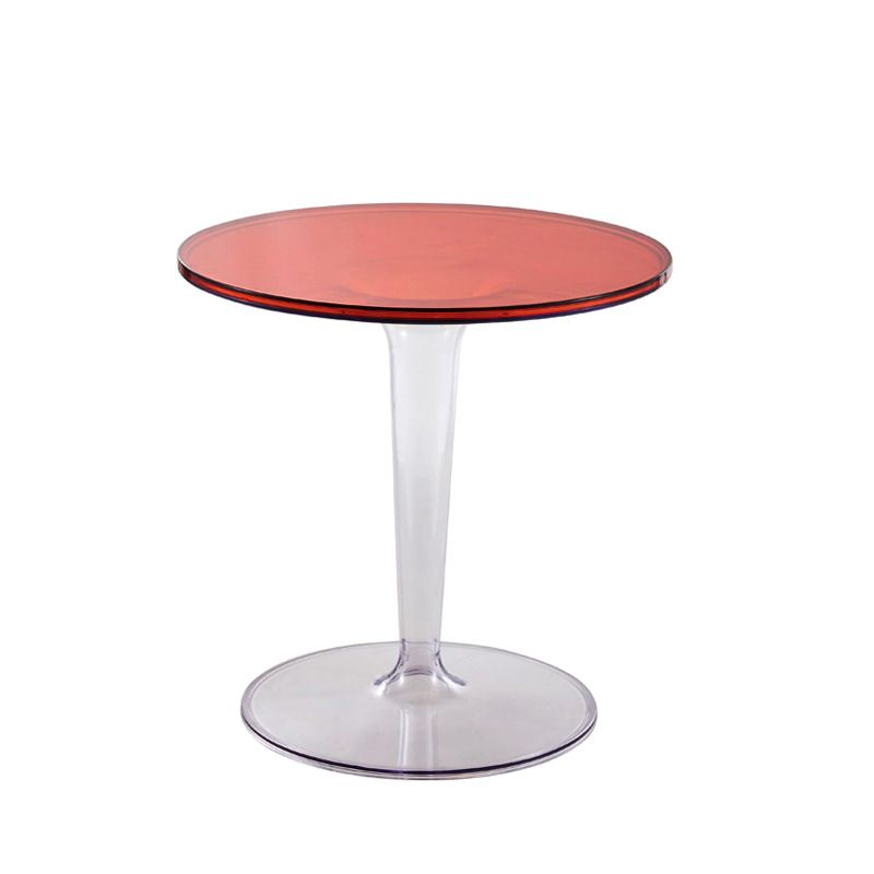 18.8"H Modern Single Pedestal Base Solid Color Plastic Round End Table