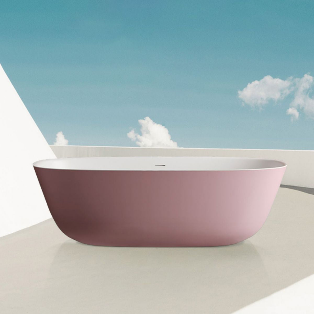 Soaking Antique Finish Bathtub Stand Alone Oval Modern Bath Tub