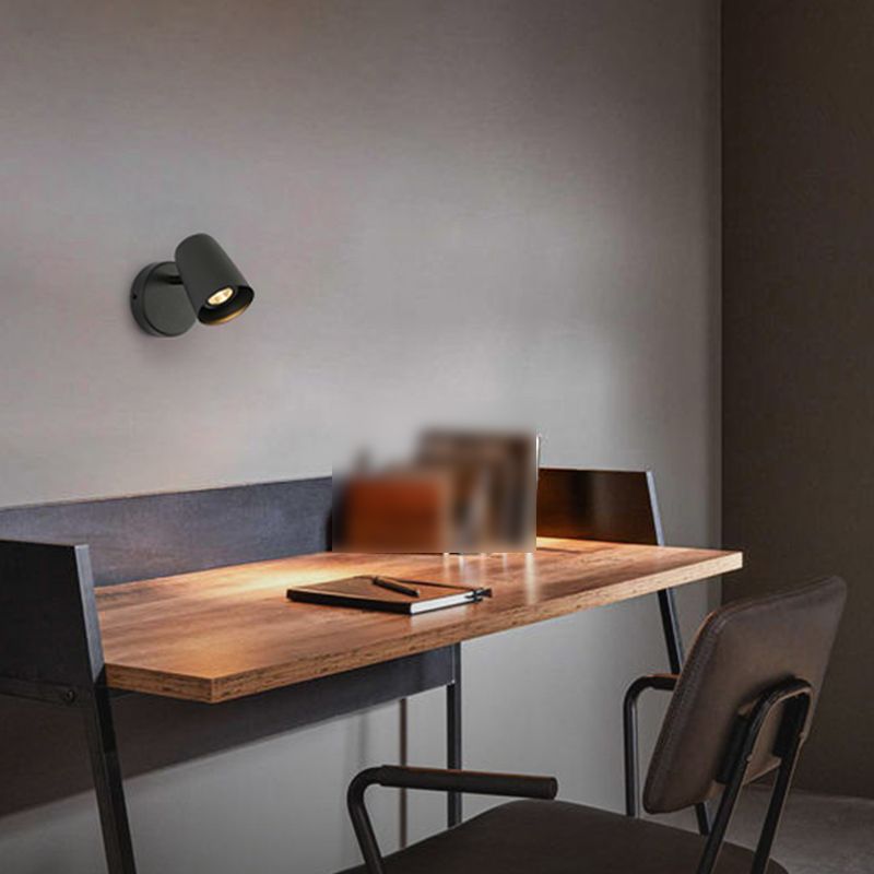 Cylindre de lumière murale en métal moderne à 1 lumière