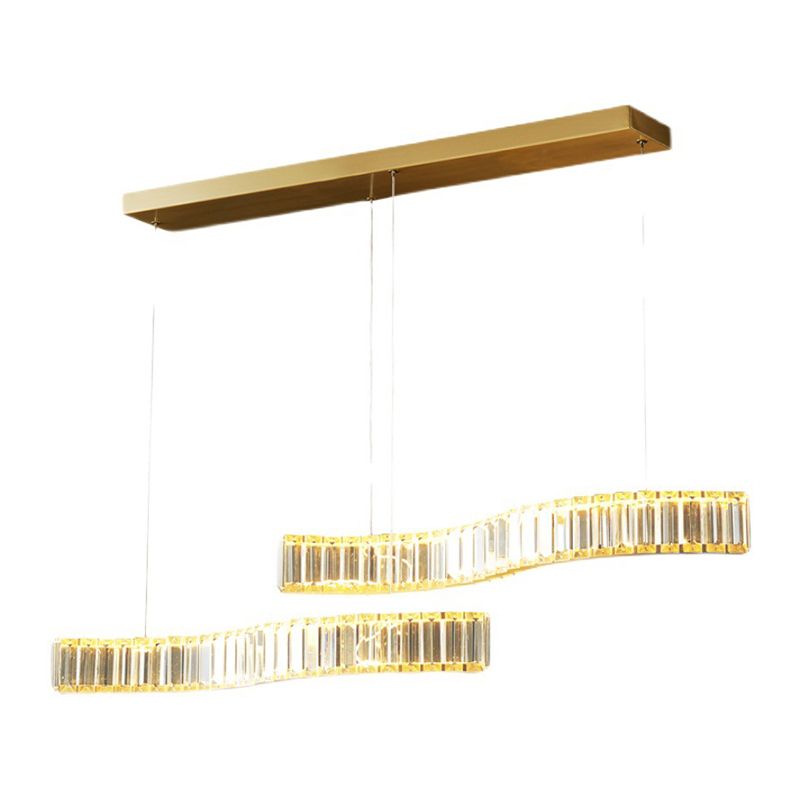 Lampada sospesa lineare moderna a LED a LED LED LED Light con tonalità di cristallo