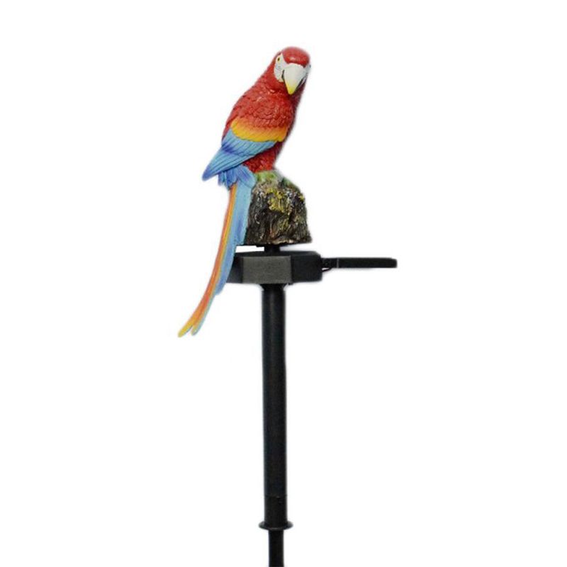 Parrot Shape Outdoor Solar Ground Light Resin Art Decor LED Stake Lighting, 1 Piece