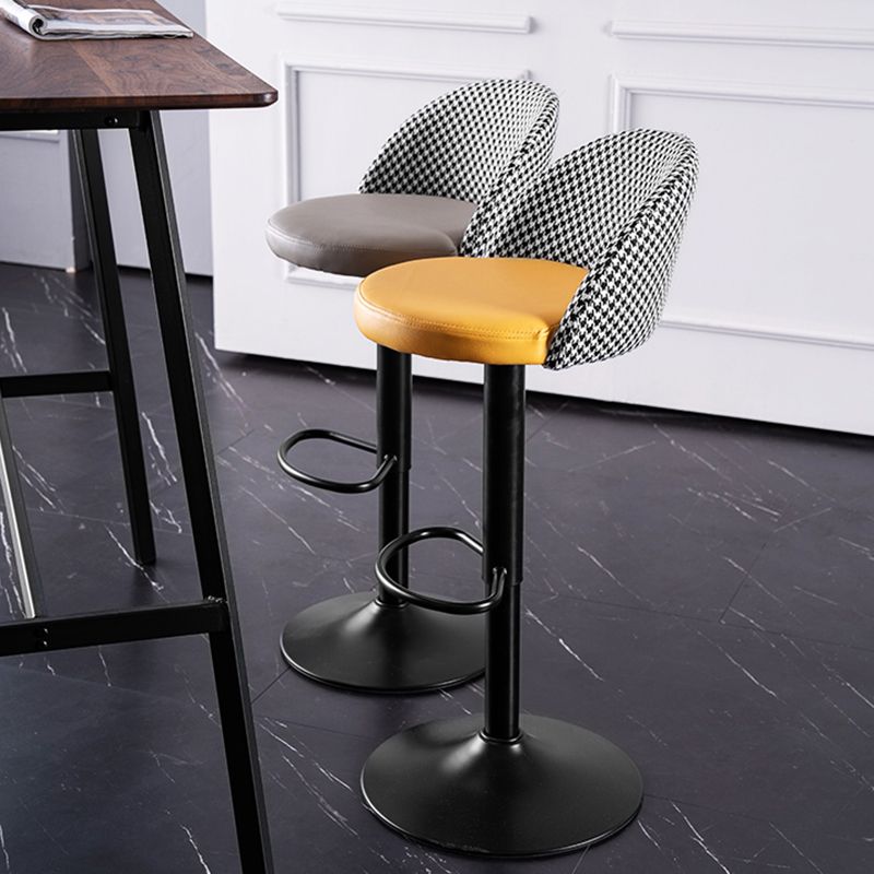 Modern Adjustable Height Stool Matte Finish Upholstered Bar Stools