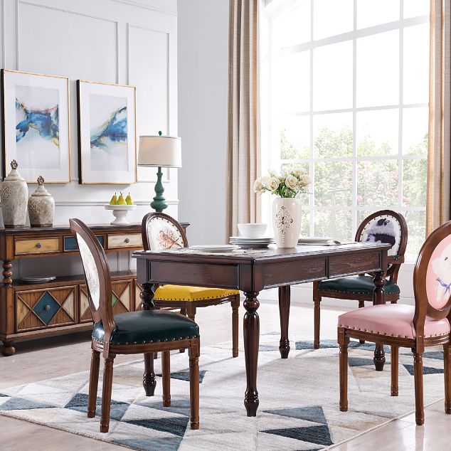 Mid-Century Modern Rectangle Dining Table Wood Table for Kitchen,55"L x 31.5"W x 29.5"H