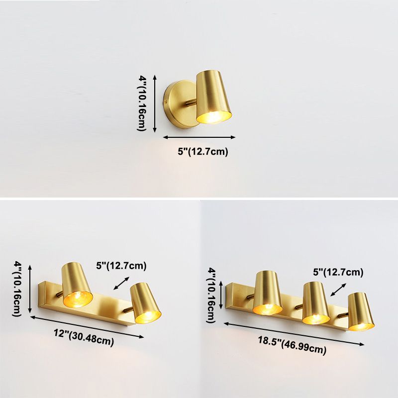 Postmodern Sconce Lights Golden Multi-Blub Metal Wall Mounted Lamps for Bathroom