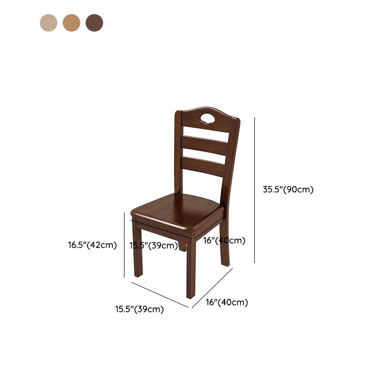 Solid Wood Dining Chair Industrial Style Ladder Back Armless Chair