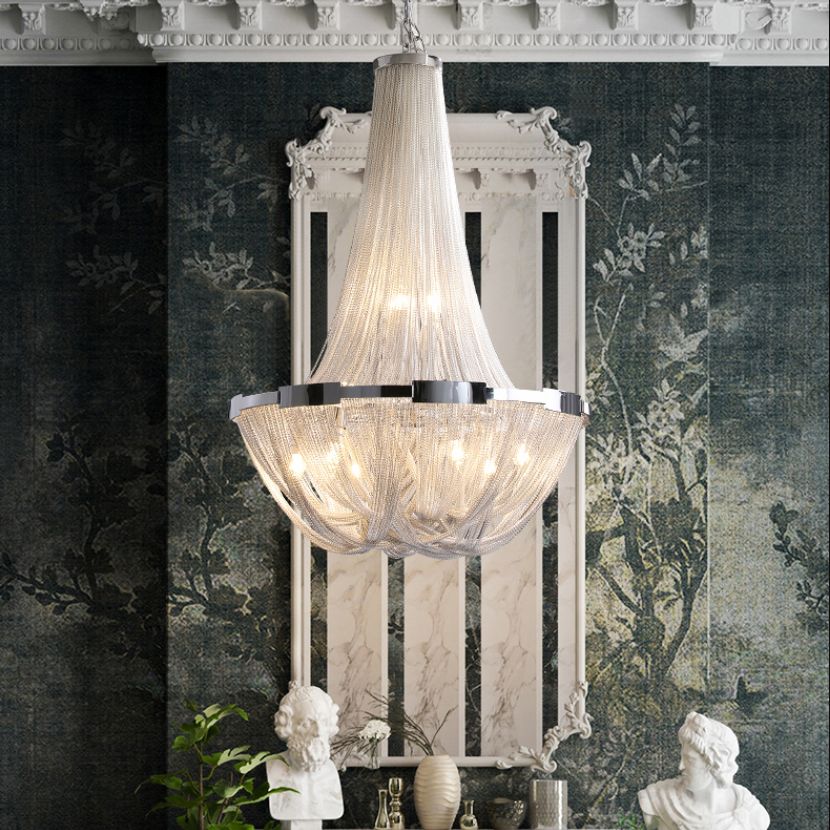 Contemporary Aluminum Ceiling Pendant Light Tassel Hanging Pendant Light for Living Room