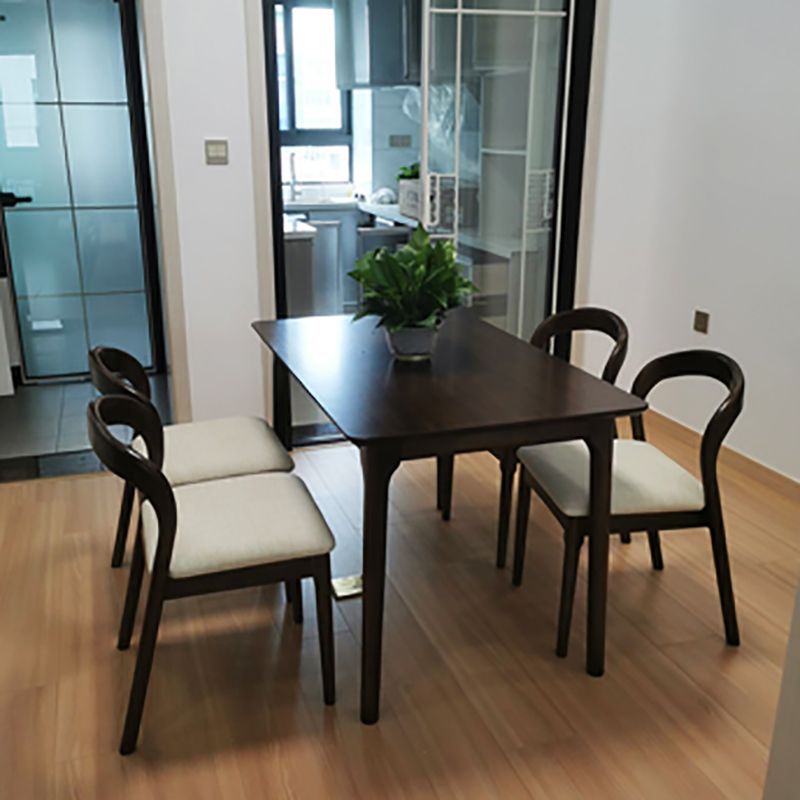 Contemporary Dining Room Solid Wood Side Chair Open Back Dining Side Chair