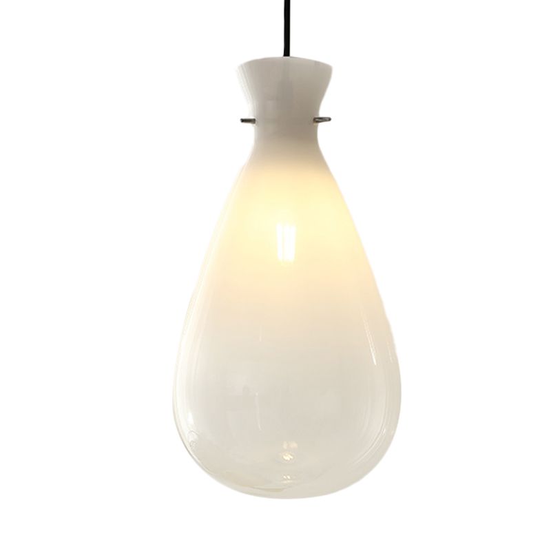 Éclairage suspendu à plateaux d'eau simple Verre blanche 1-Light Restaurant Plafond Suspension Lampe de suspension