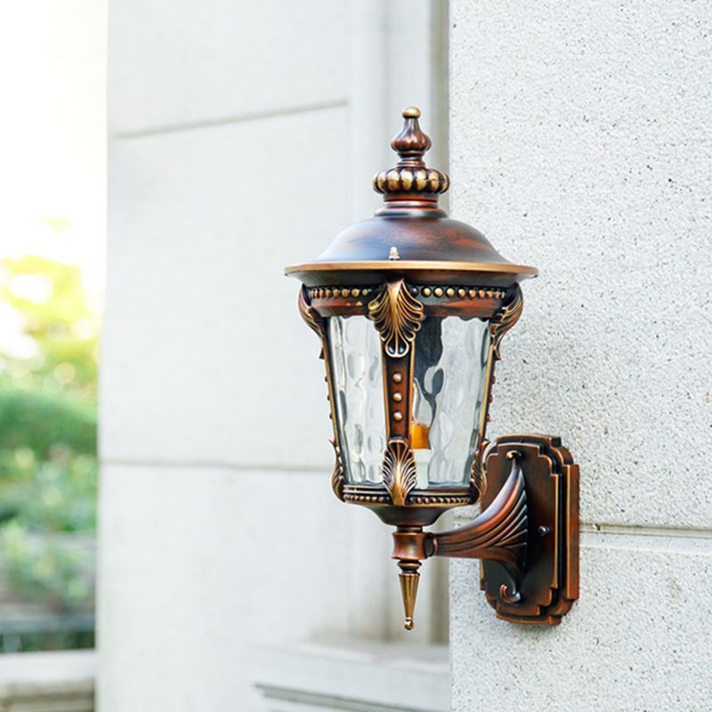 7.5 "/10" W 1 Light Urna Splighting Lighting Farmhouse de la granja de agua Rust Glass Malling Lámpara Montar accesorio