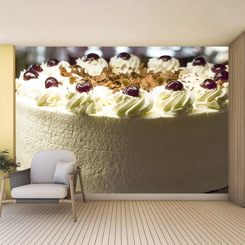 Light Color Cake Mural Wallpaper Custom-Printed Waterproof for Cake Shop