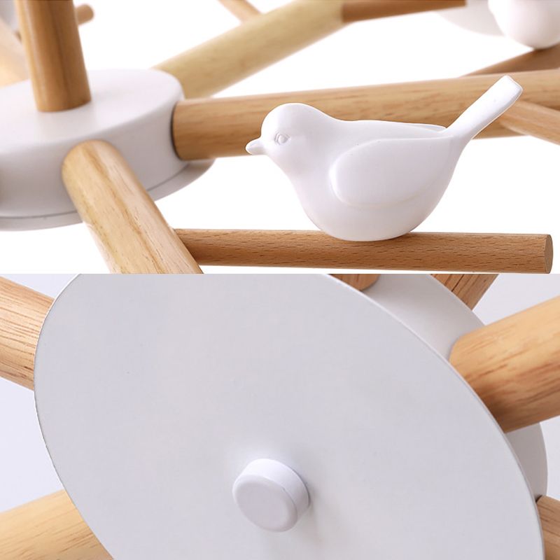 Globe Chandelier Light Fixture Modern Cream Glass Pendant Lighting for Restaurant