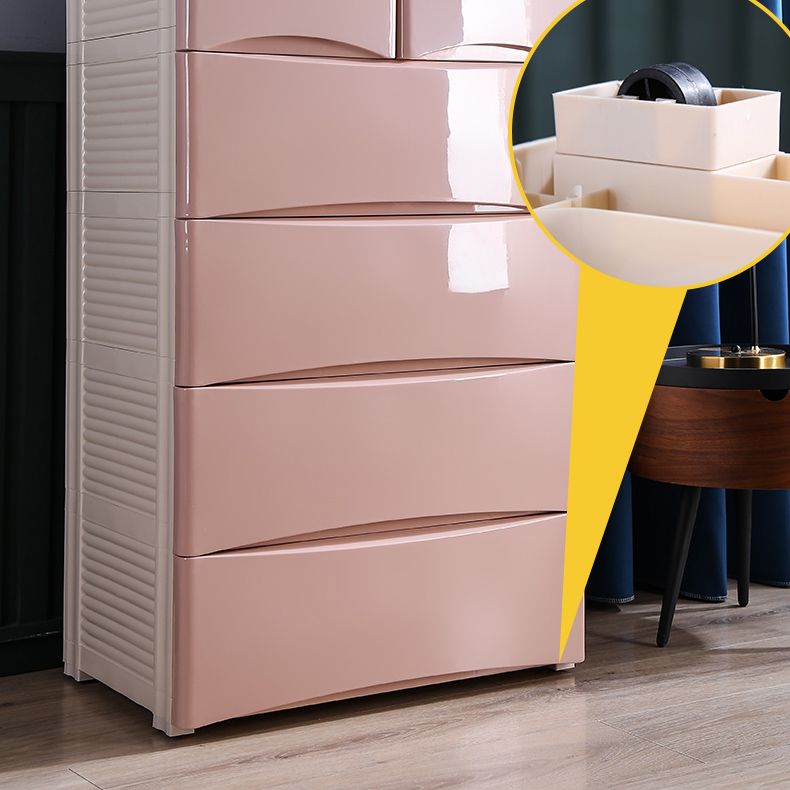 Plastic Polished Finish Storage Cabinet Contemporary Cabinet with Drawers