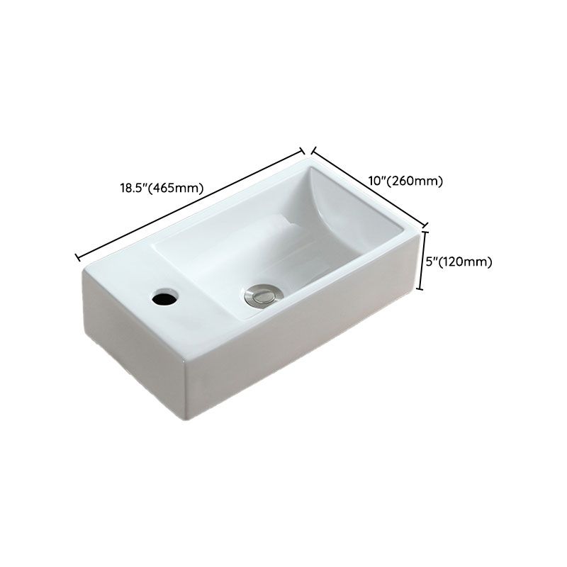 White Bathroom Sink Vessel Porcelain Bathroom Sink (Not Including Faucet)