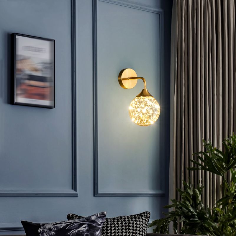 Kugelform Glaswand Licht moderner Stil 1 Leicht Wandhalterung Licht