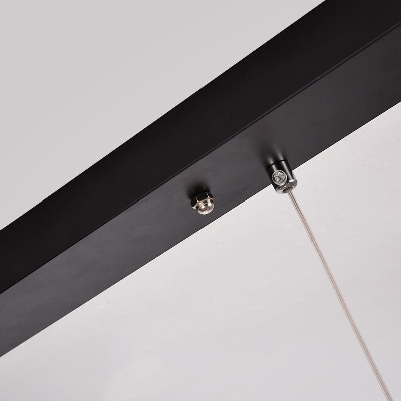 Black Geometrical over Island Lighting Simplicity Aluminum LED Hanging Lamp