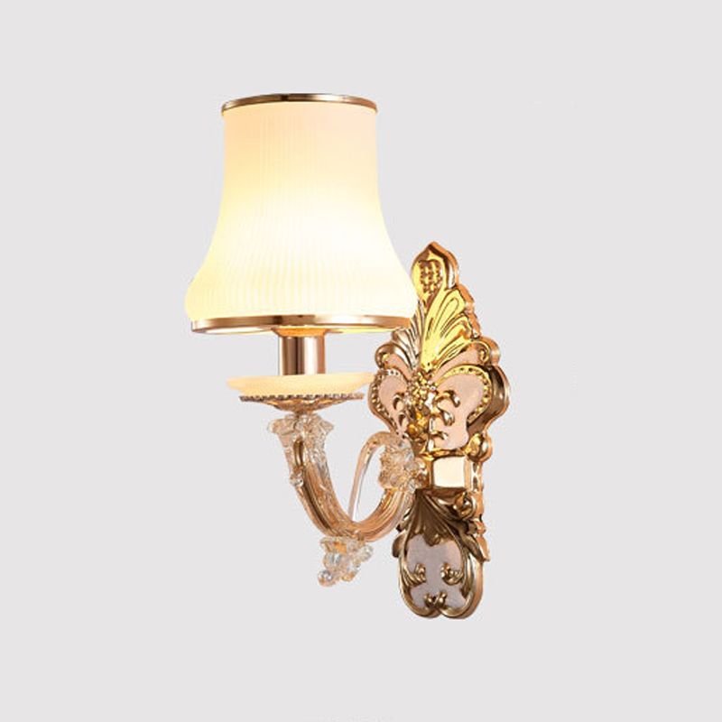 Modernist Wall Sconce Glass Wall Light Fixture in Gold for Living Room