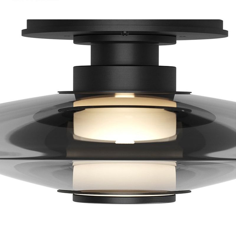 Minimalist 1 - Light LED Wall Mount Round Iron and Glass Wall Sconce in Gold / Black