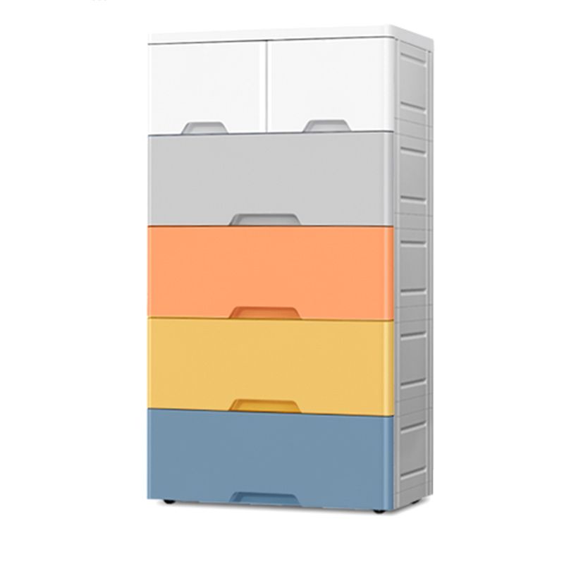 Modern Style Non-Hanging Armoire Plastic Home Cabinet with Drawers