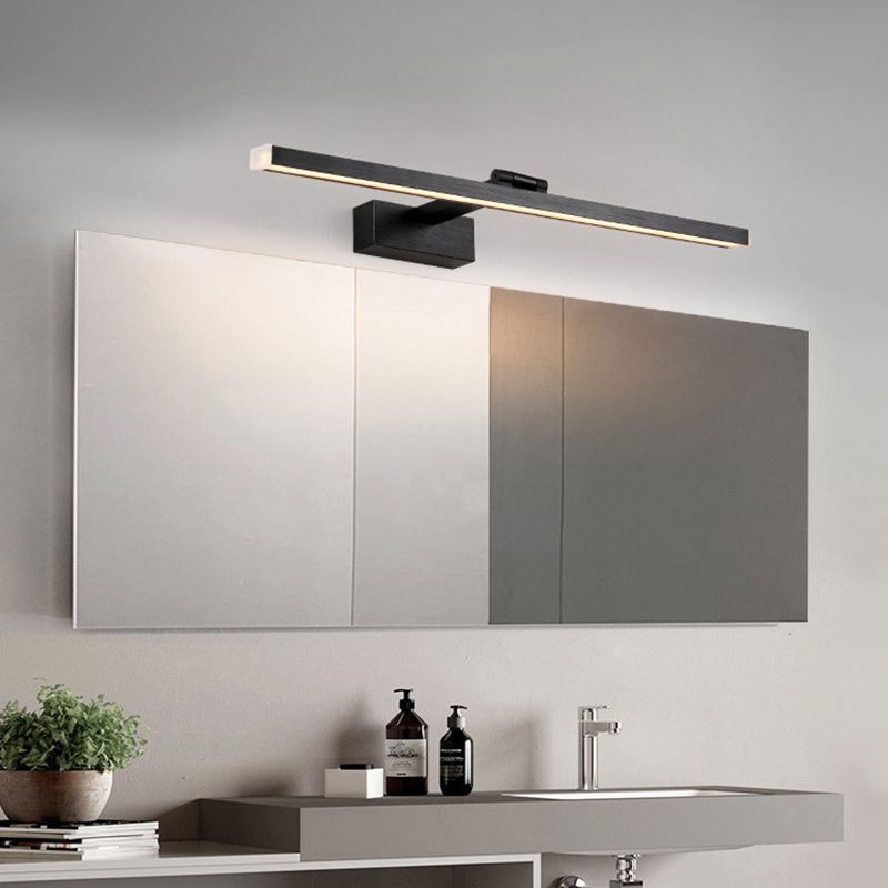Luz de espejo de tocador lineal de metal Simplicidad LED Rotable Pared Lucina para baño para baño