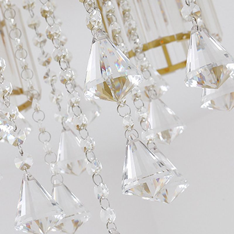 Contemporary Cylinder Flush Light Fixture Crystal Flush Mount Ceiling Fixture