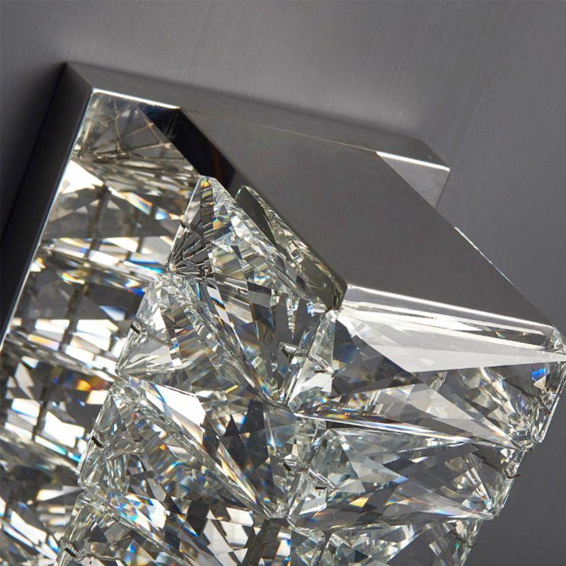 Modern Style Wall Sconce 1-Light Wall Mount Lamp with Crystal Shade for Bedroom