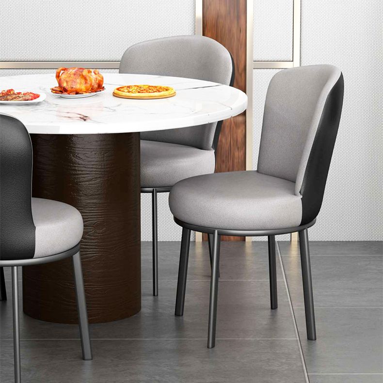 Sillas laterales tapizadas de estilo contemporáneo, silla sin brazos con respaldo sólido para uso doméstico