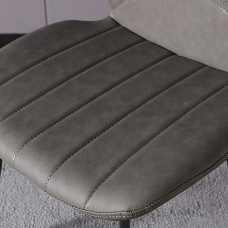 Nordic Metal Side Chair Wingback Armless Chair with Black Legs